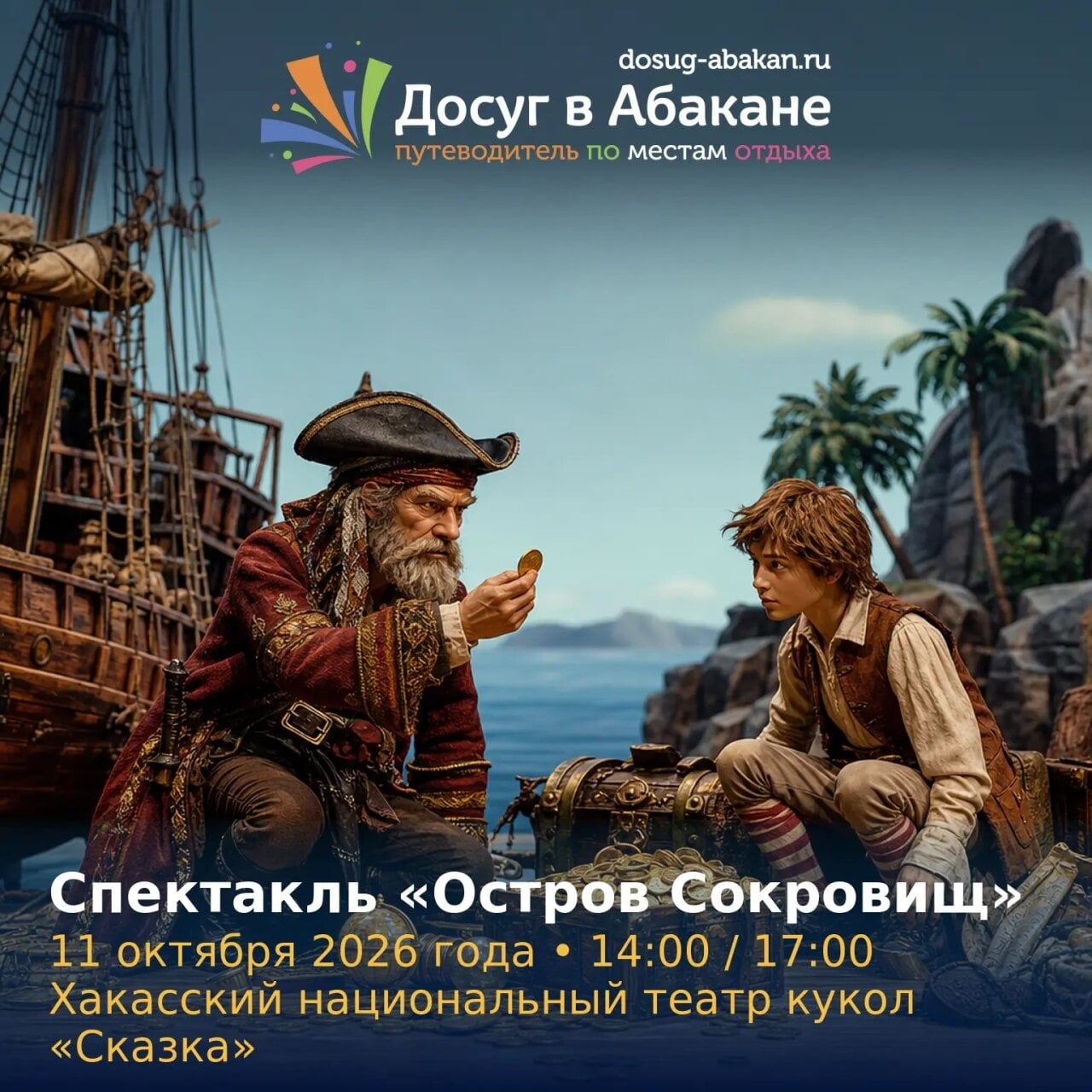 ‍ 11 октября в Абакане покажут спектакль «Остров Сокровищ»