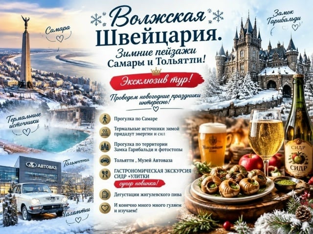 "ВОЛЖСКАЯ ШВЕЙЦАРИЯ: ЗИМНИЕ ПЕЙЗАЖИ САМАРЫ И ТОЛЬЯТТИ"