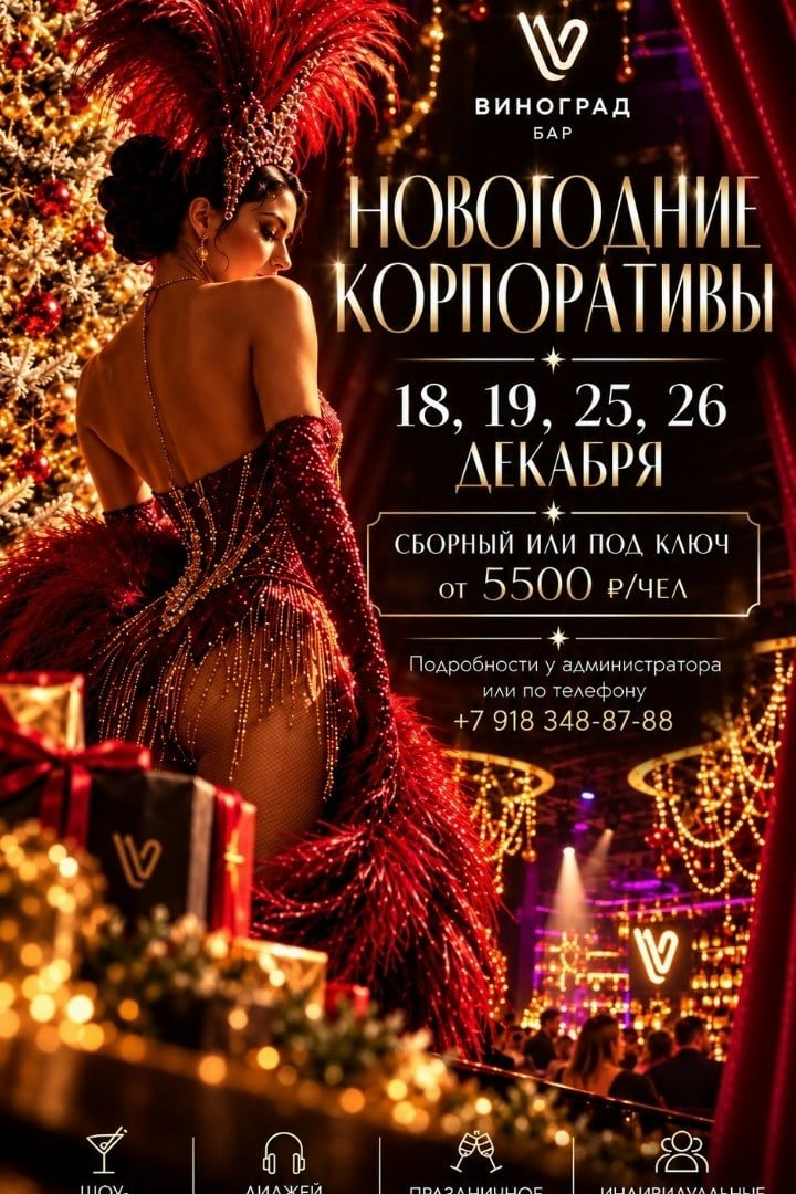 Новогодние корпоративы в баре «Виноград»