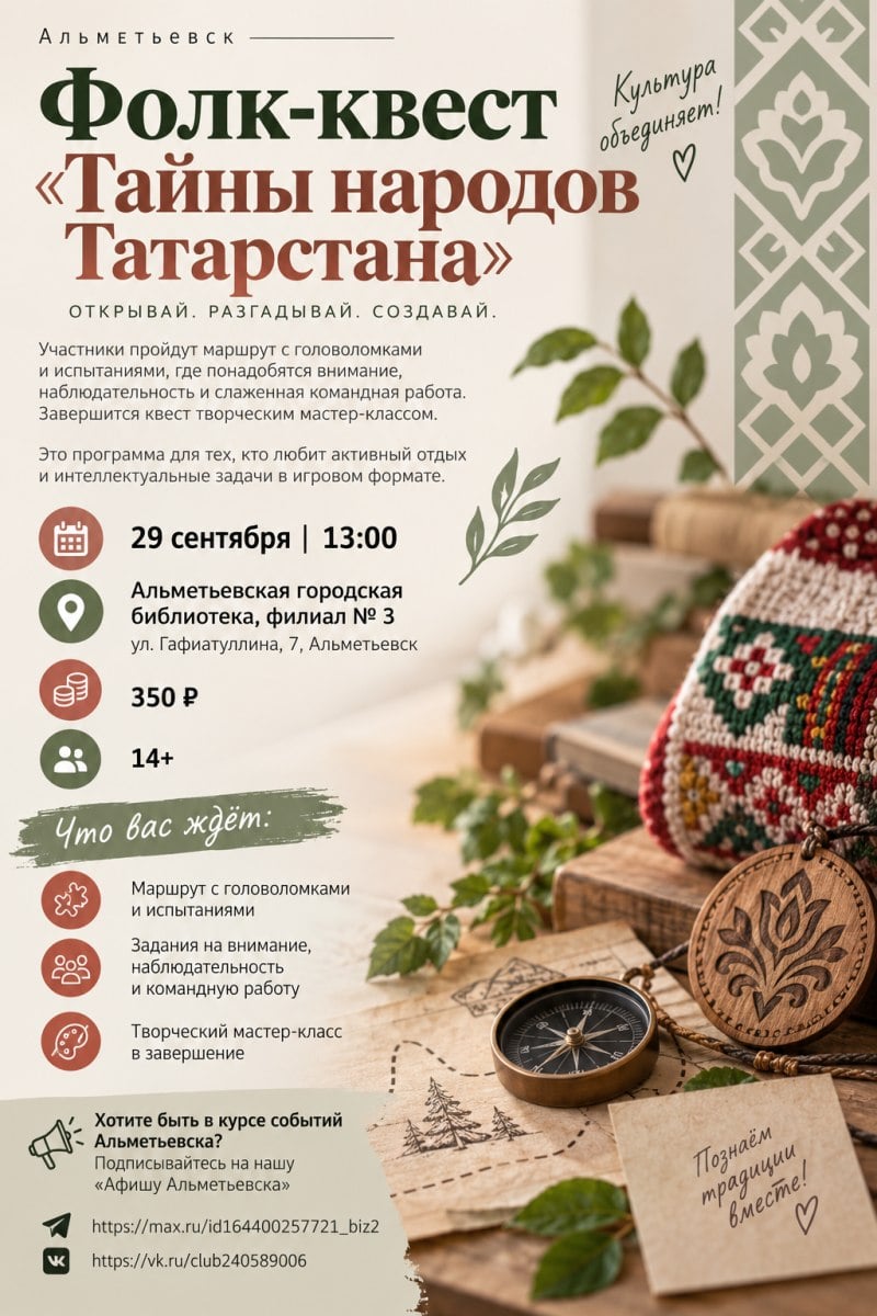 Альметьевск | Фолк-квест «Тайны народов Татарстана»