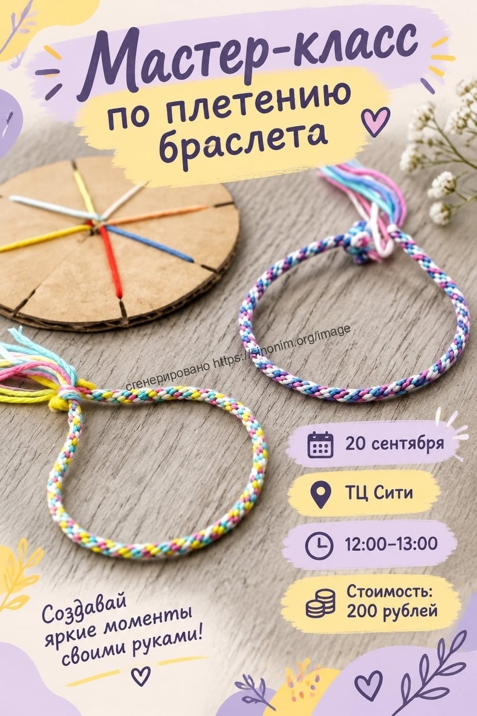 Мастер-класс по плетению браслета на диске "Ромашка"!