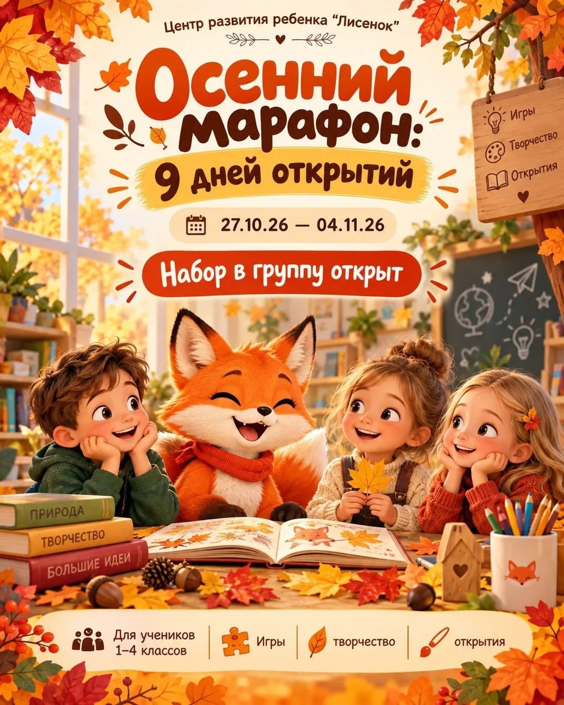 Осенние каникулы в «Лисёнке» будут насыщенными!
