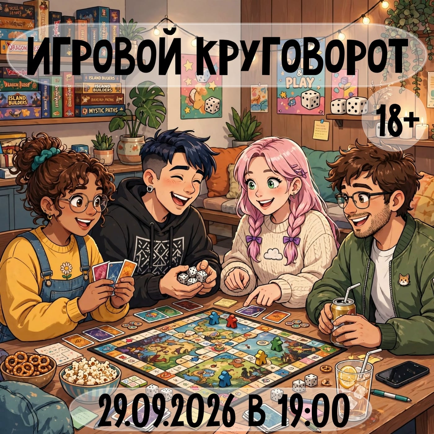 «Игровой круговорот»: вечер настольных игр 18+