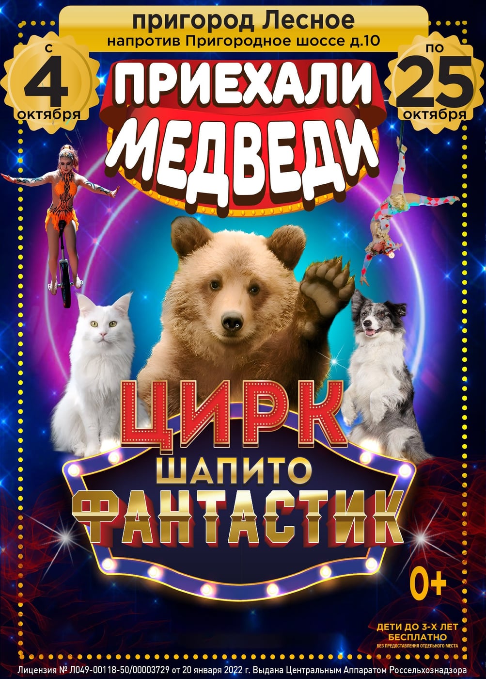 Цирк-шапито «ФантастиК». Шоу «Приехали медведи», Мисайлово