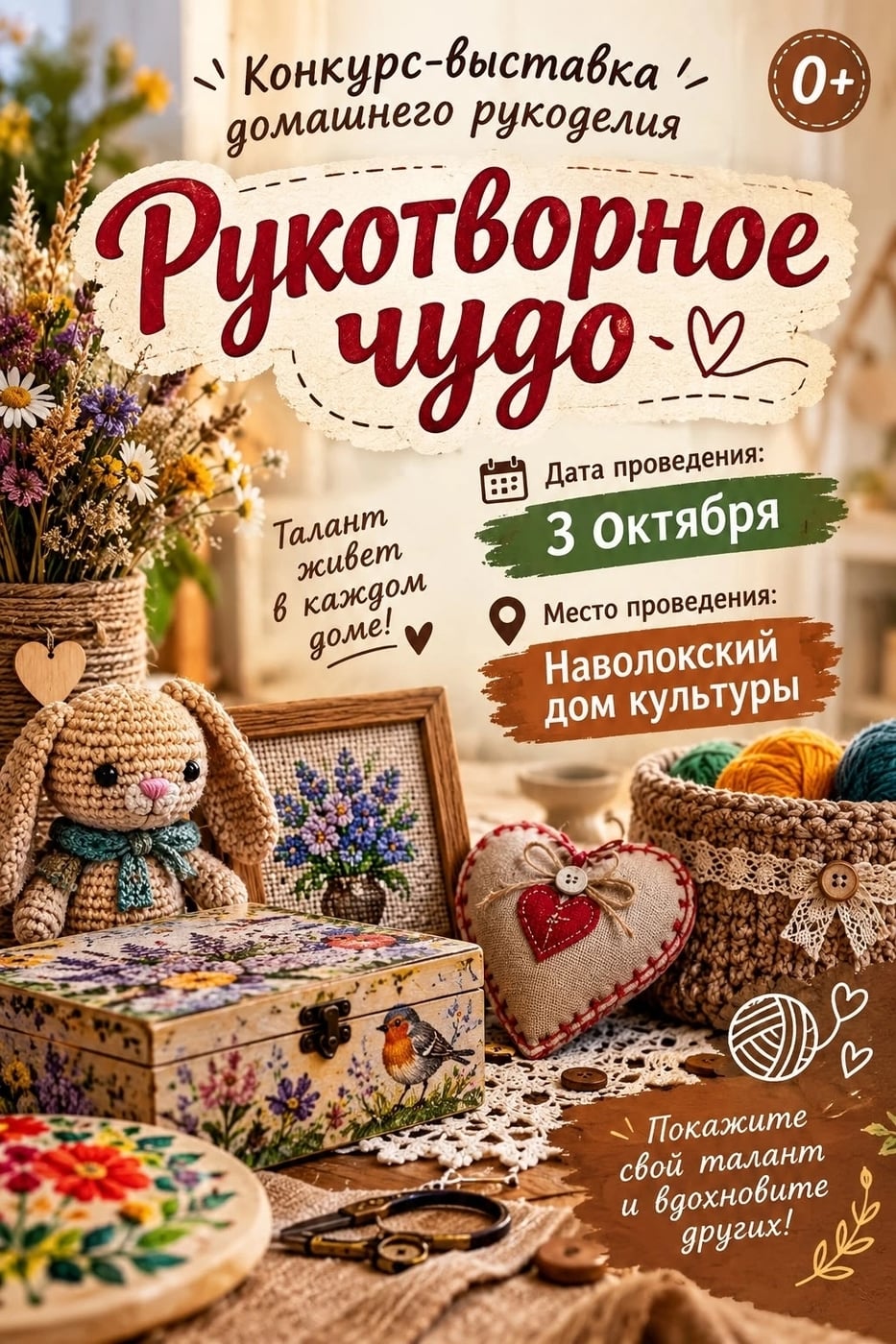 В Наволоках принимают работы на конкурс «Рукотворное чудо»