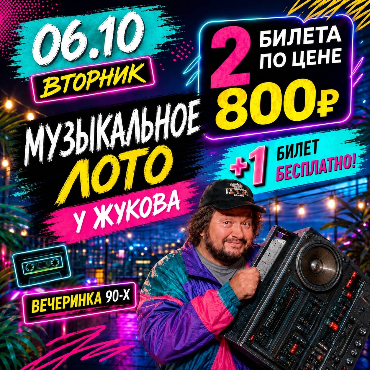 6.10 | МУЗЫКАЛЬНОЕ ЛОТО - У ЖУКОВА | Тема : «Вечеринка 90-Х»