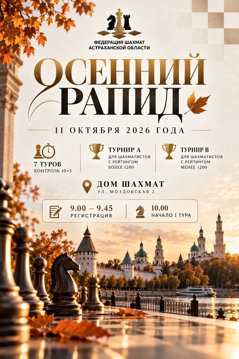 АНОНС ШАХМАТНЫХ МЕРОПРИЯТИЙ: 10-11 октября