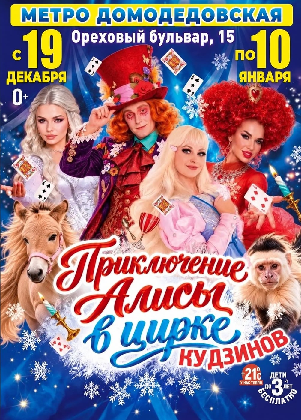 Новогодняя программа «Приключения Алисы в цирке Кудзинов»