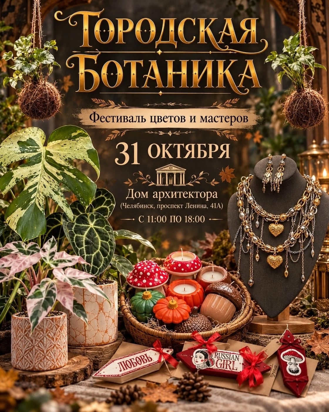 31 ОКТЯБРЯ — «ГОРОДСКАЯ БОТАНИКА» В ДОМЕ АРХИТЕКТОРА!