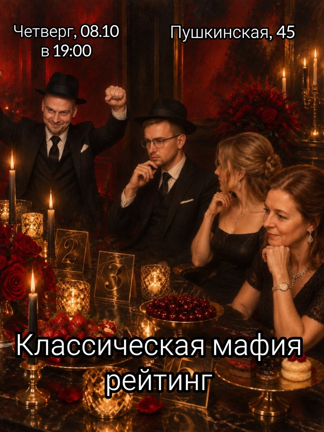 Четверг, 08.10 в 19:00 играем в классическую Мафию
