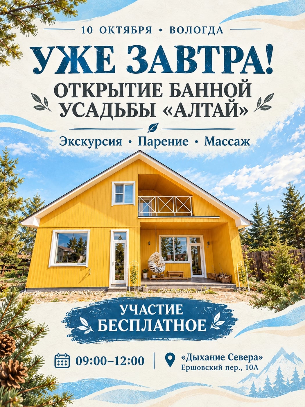Уже завтра открываем усадьбу «Алтай»!