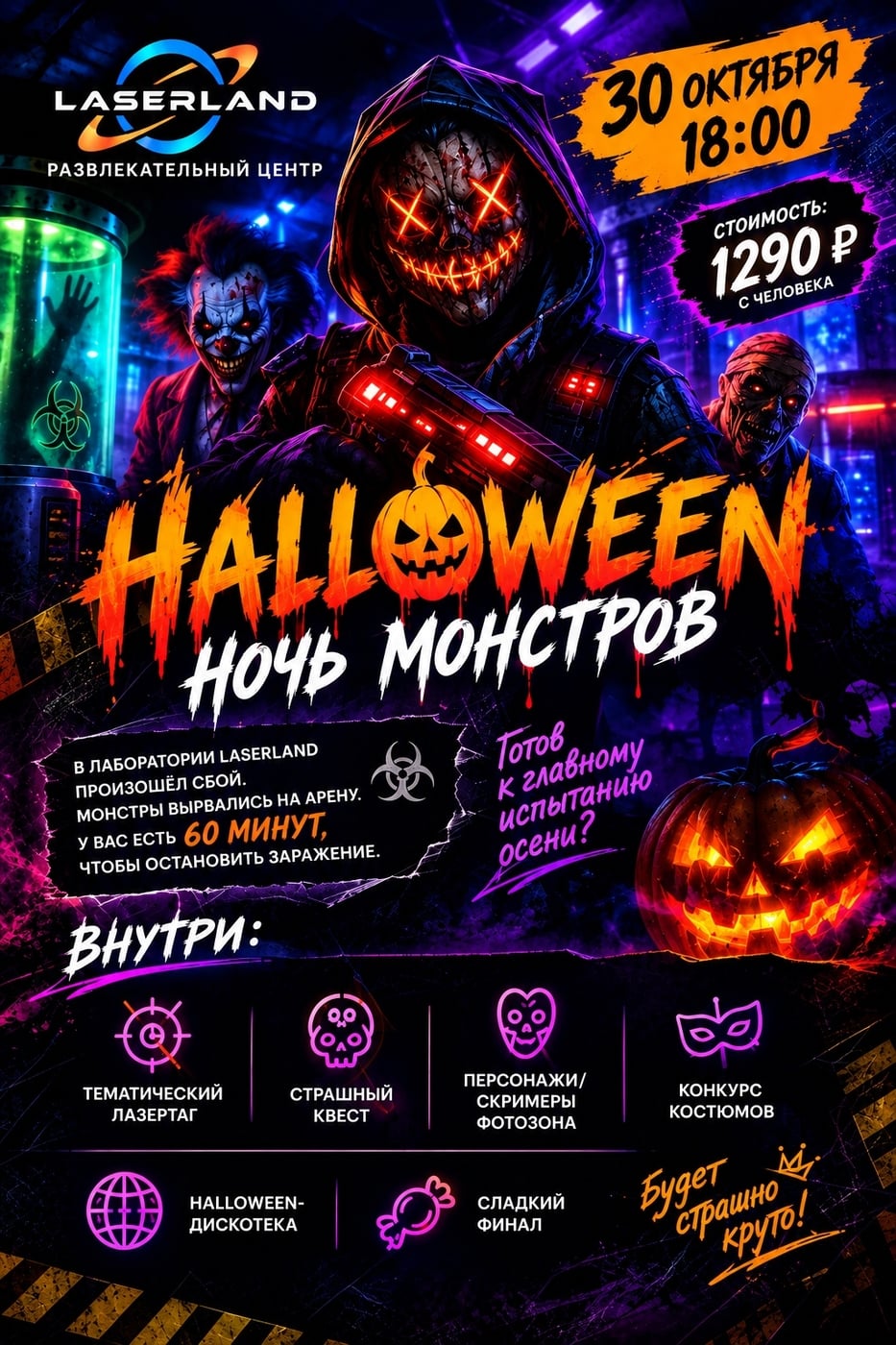 HALLOWEEN: НОЧЬ МОНСТРОВ 30 октября в 18:00 | LaserLand