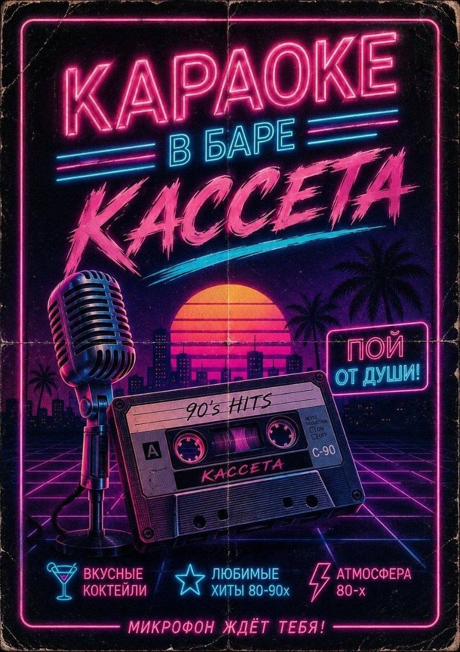 Сегодня и завтра ночью — КАРАОКЕ в «Кассете»!