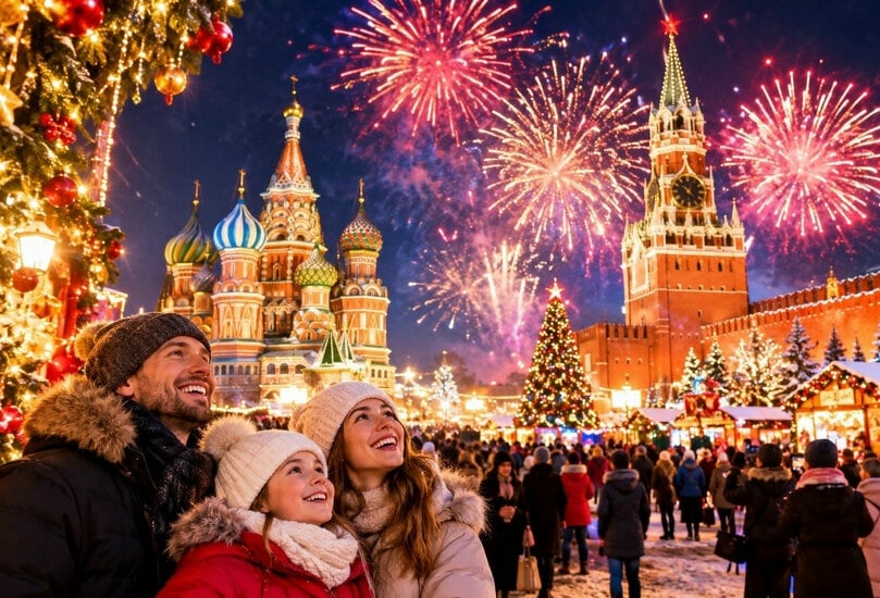 Встреча Нового Года в Москве из Гусь-Хрустального 31.12.26