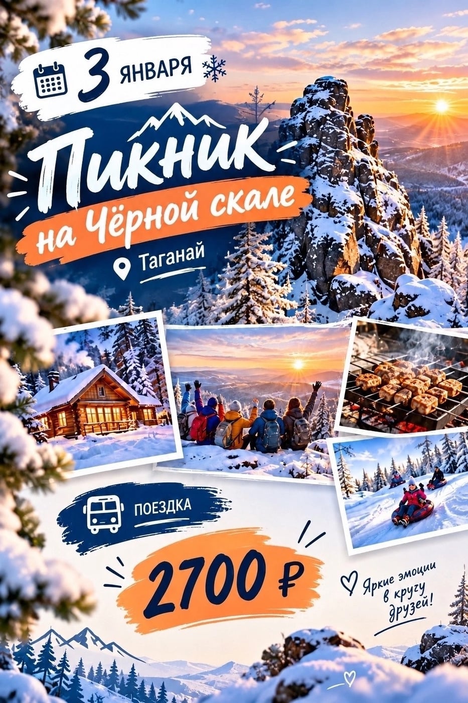3 ЯНВАРЯ — ПИКНИК НА ЧЁРНОЙ СКАЛЕ!