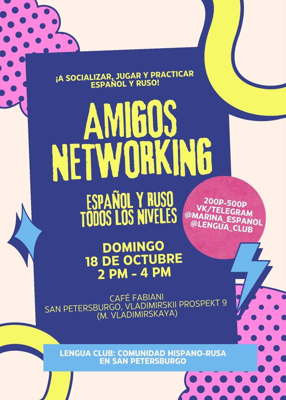 Amigos Networking en español y ruso este domingo