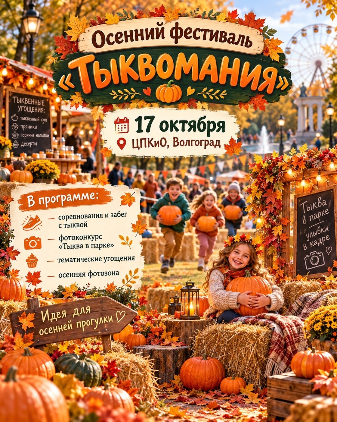 В Волгограде пройдет осенний фестиваль «Тыквомания»