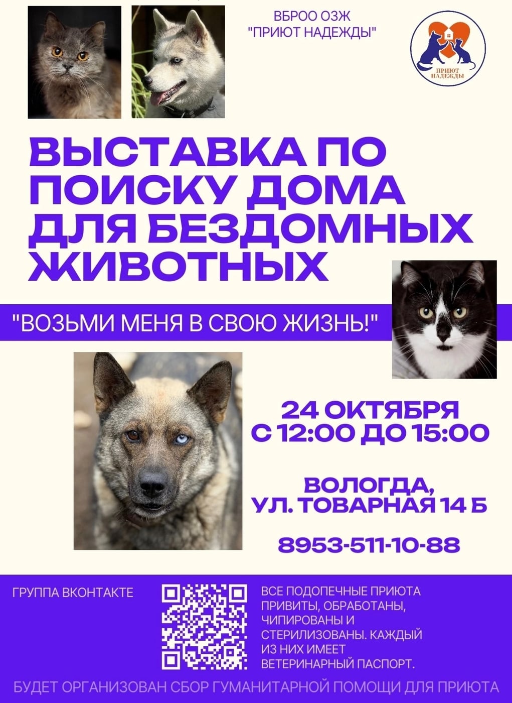 Выставка бездомных животных «Возьми меня в свою жизнь»