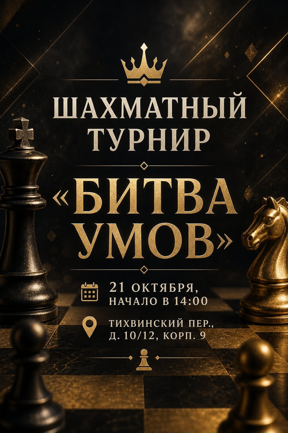Шахматный турнир «Битва умов» пройдёт в Тверском районе