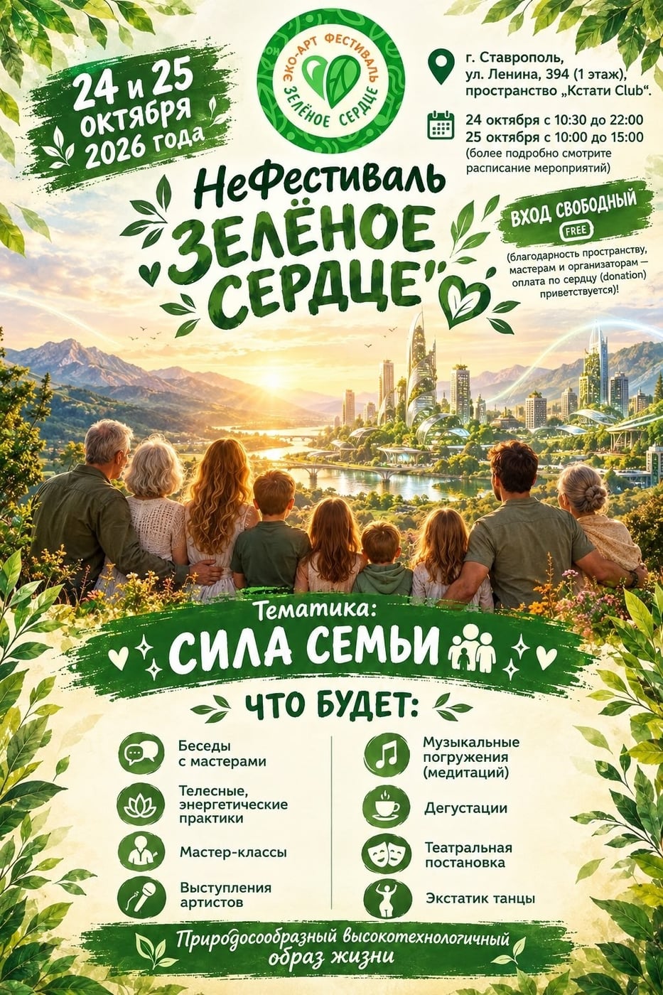 НеФестиваль "ЗЕЛЁНОЕ СЕРДЦЕ" пройдет в Ставрополе