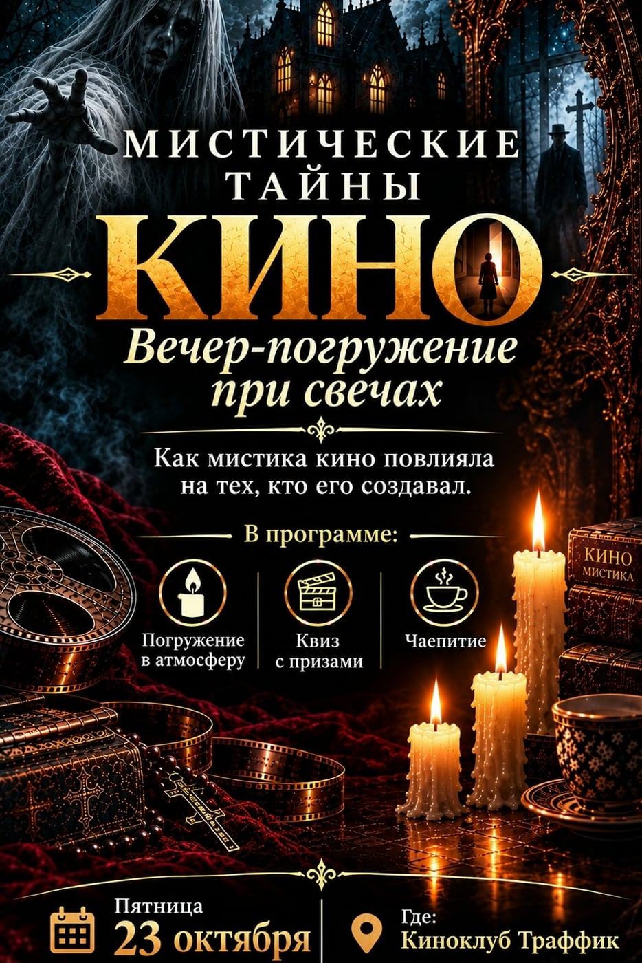 Кино-мистический Квиз в" Кинотрафике". Пятница. 23.10 в 18:30!
