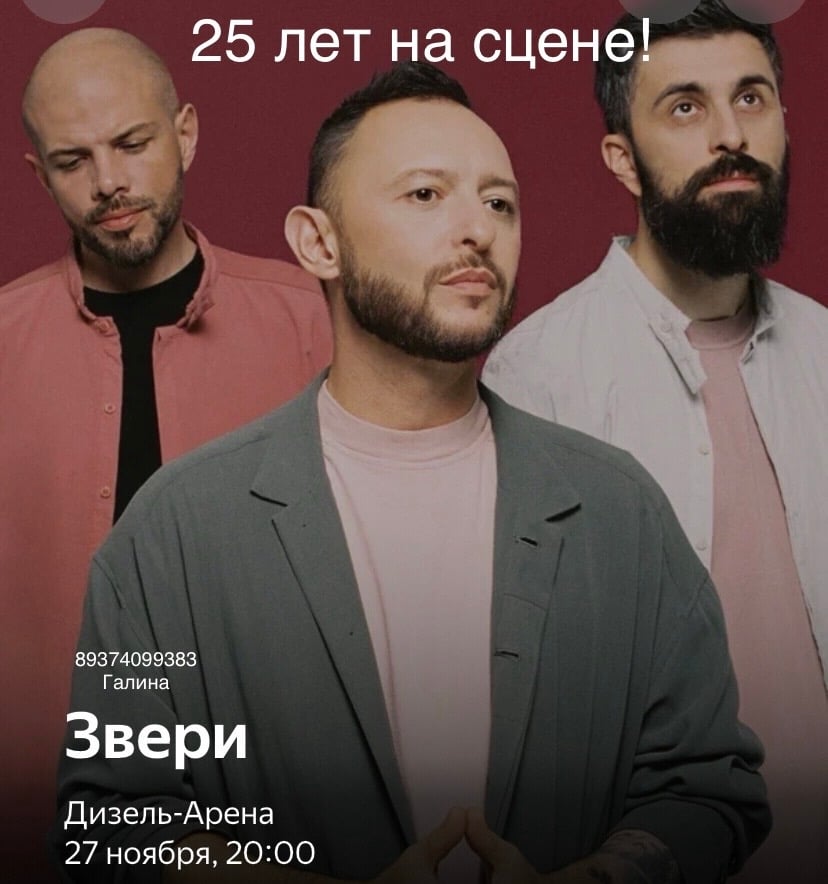 27 ноября Дизель Арена, Пенза. Концерт группы Звери!