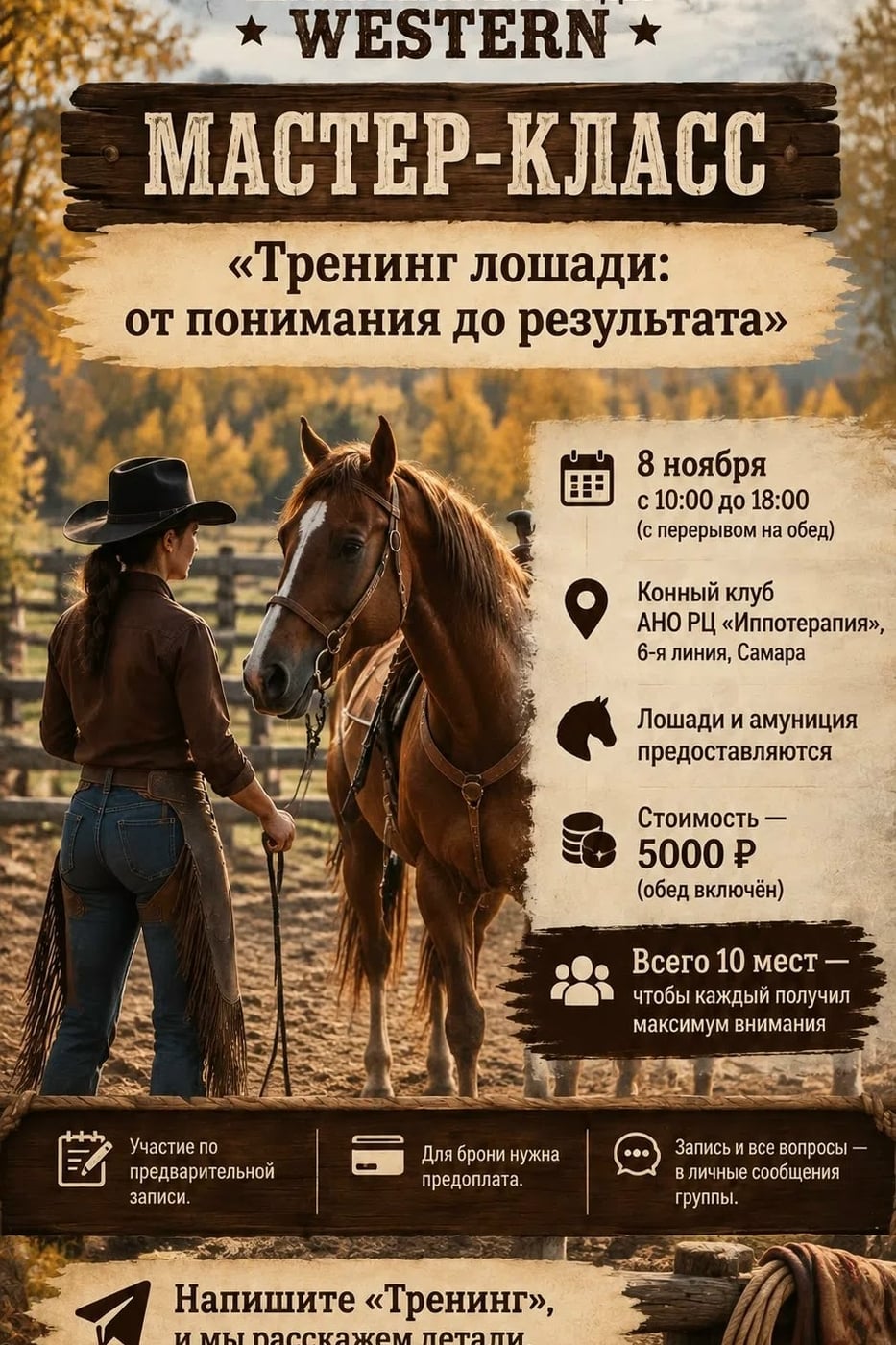 Мастер-класс "Тренинг лошади: от понимания до результата"