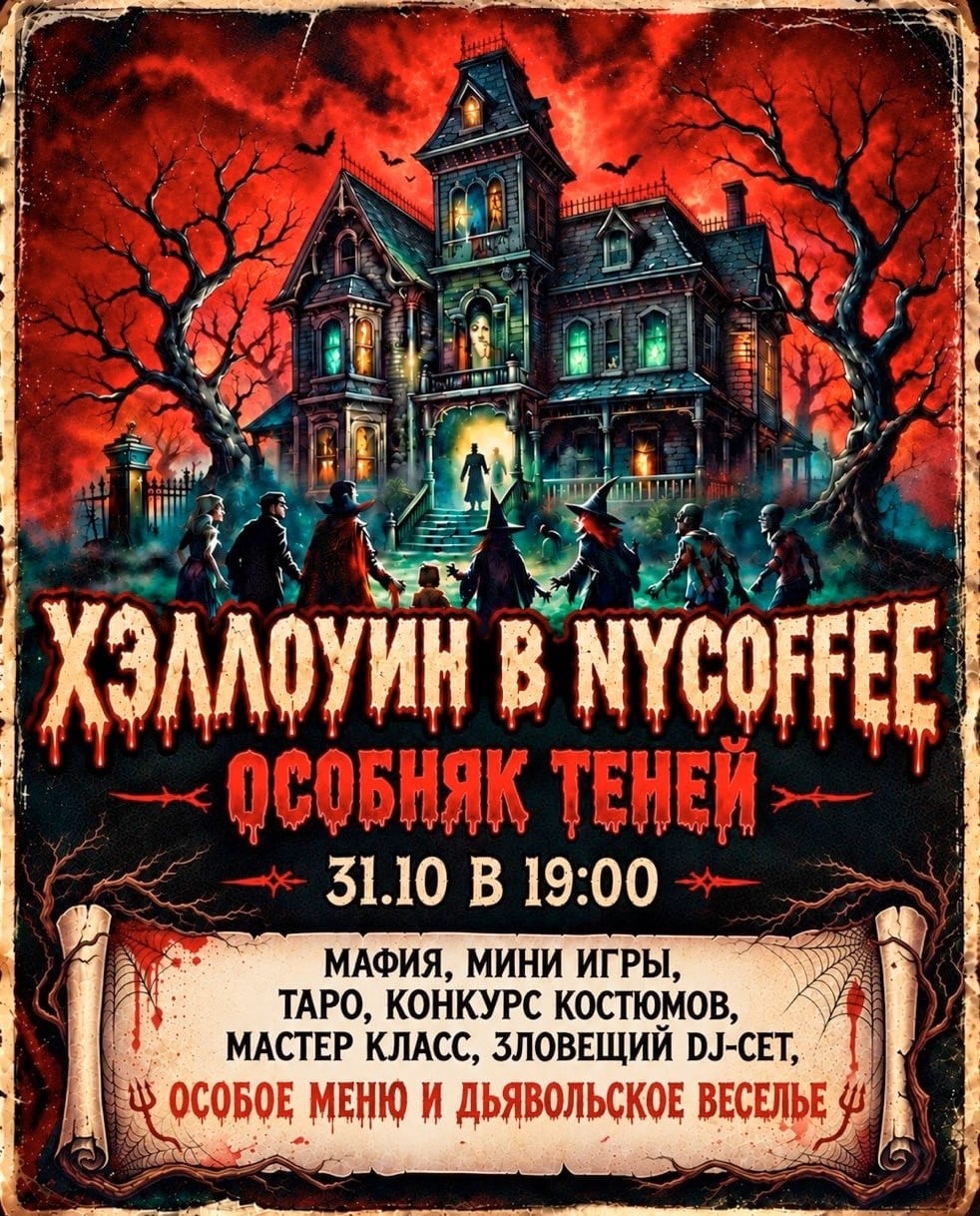 ХЭЛЛОУИН В NYCOFFEE | ОСОБНЯК ТЕНЕЙ | CБ 31/10 | 19:00