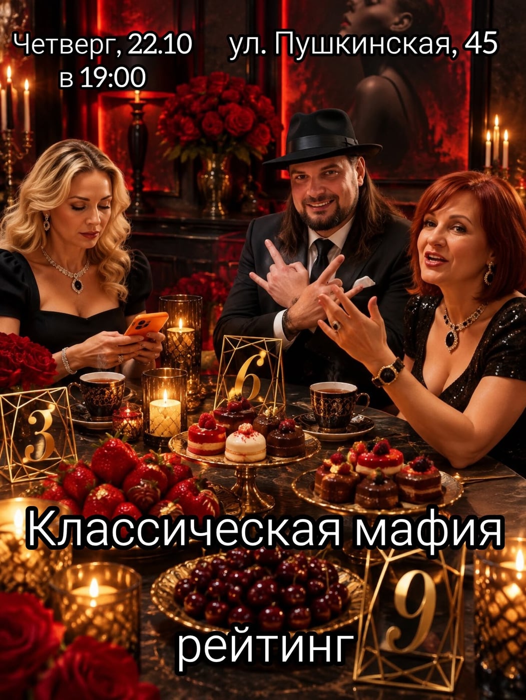 Четверг, 22.10 в 19:00 играем в классическую Мафию