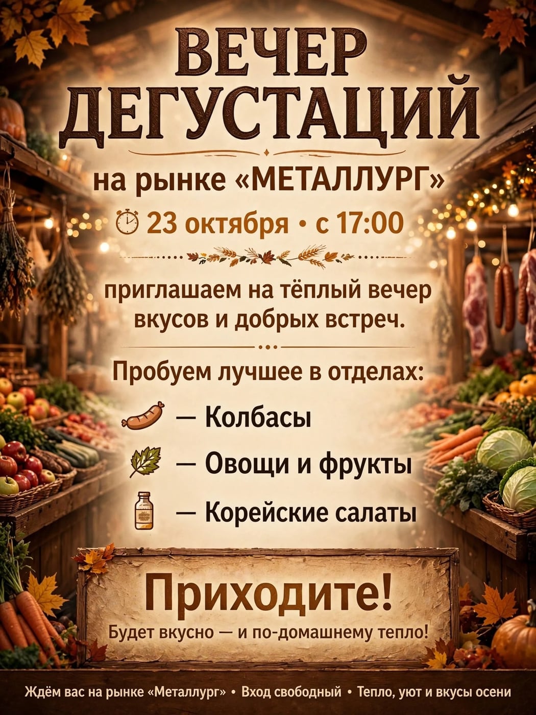 Вечер дегустаций на рынке «Металлург»