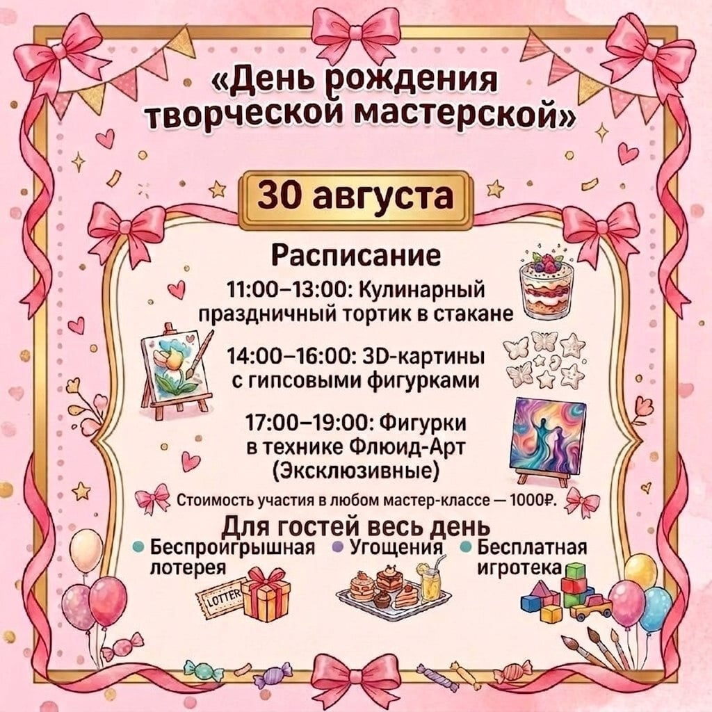Приглашение на день рождения праздничной мастерской «Микки»