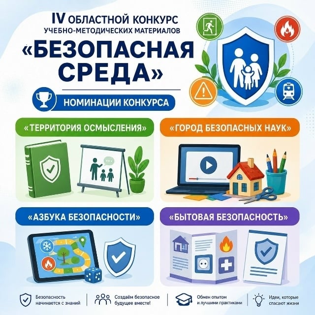 ПЕДАГОГИ! Стартует IV областной конкурс «Безопасная среда»!