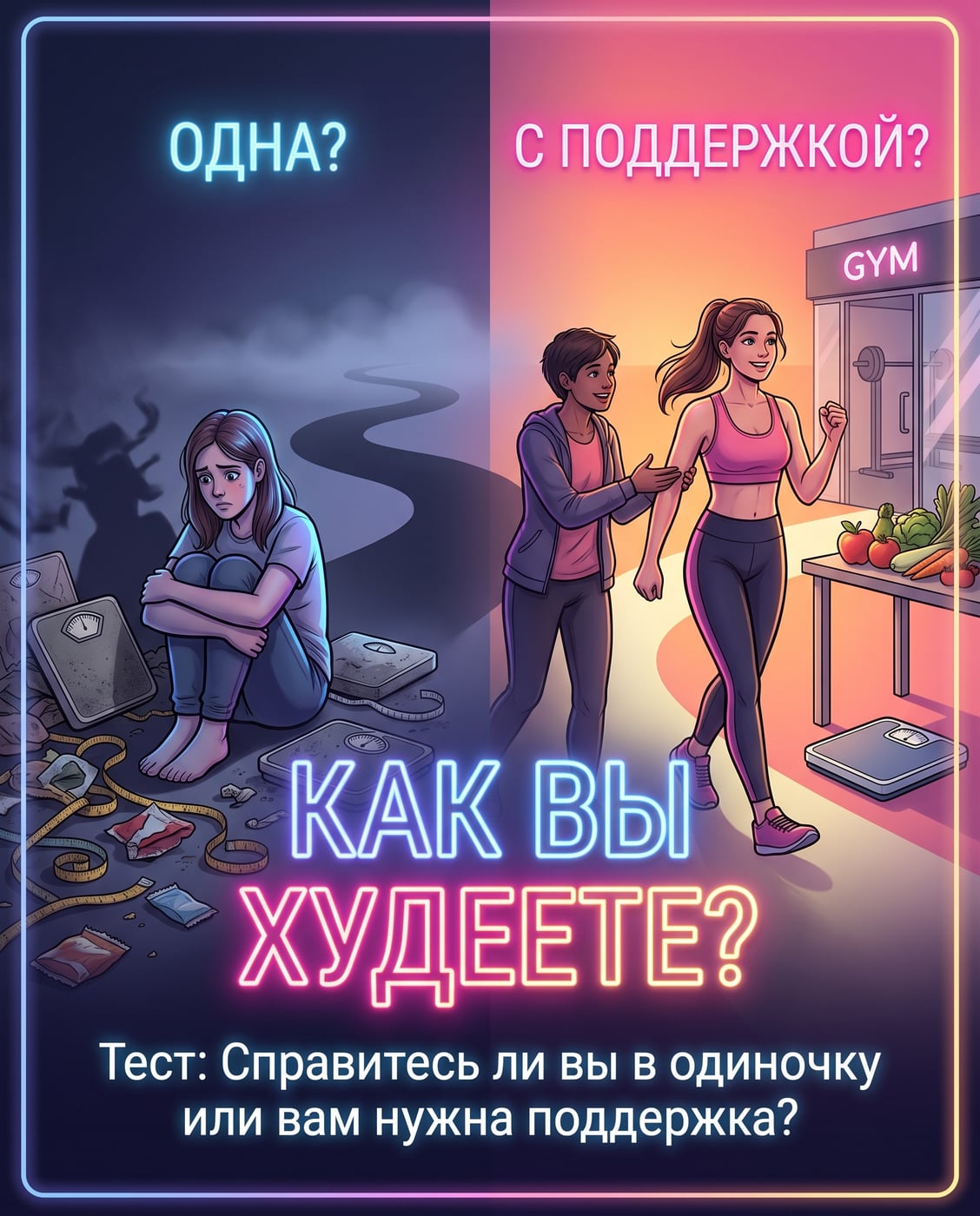 Тест «Готова ли ты похудеть одна?»
