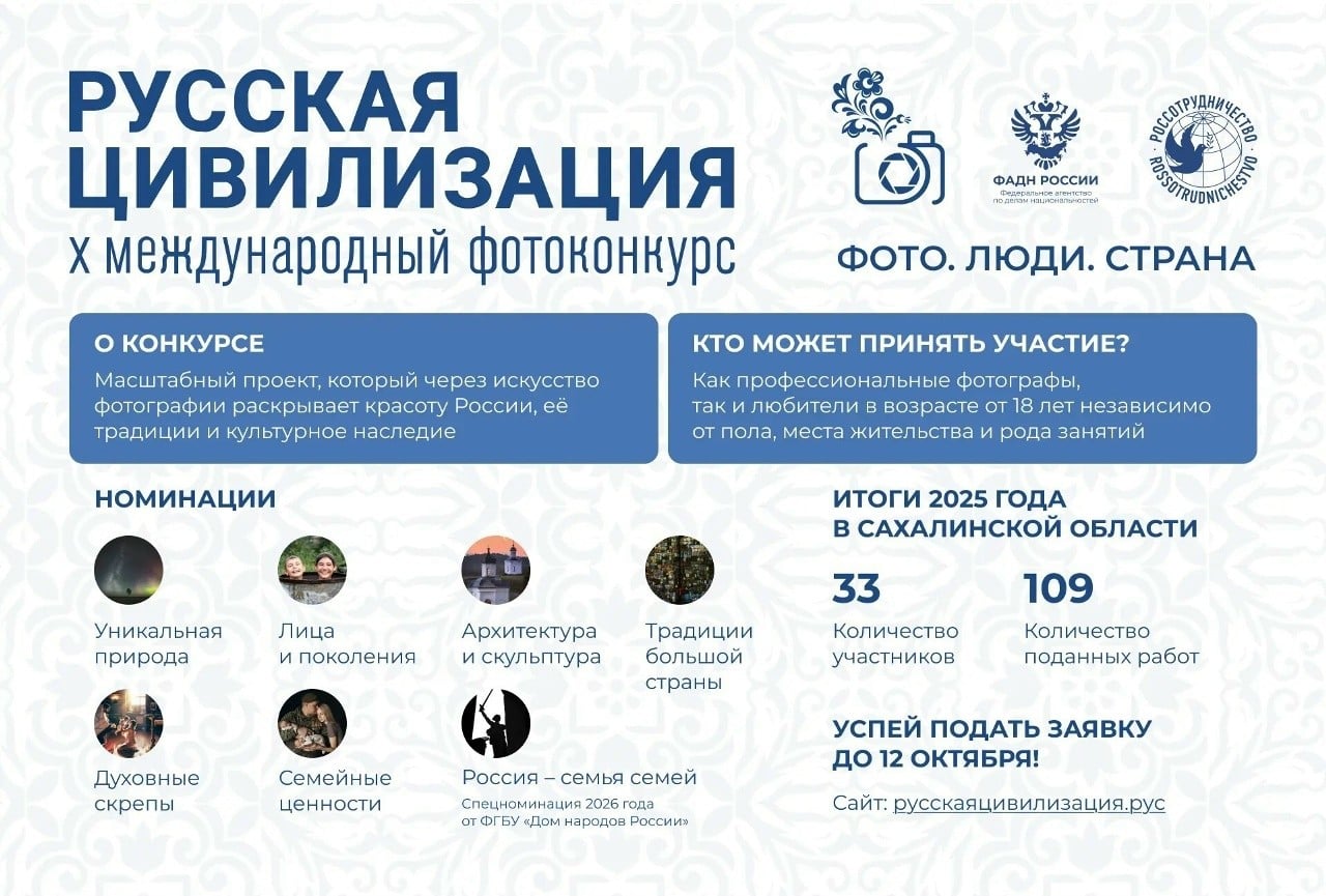 Тысячи взглядов — стартует юбилейный фотоконкурс «Русская цивилизация»