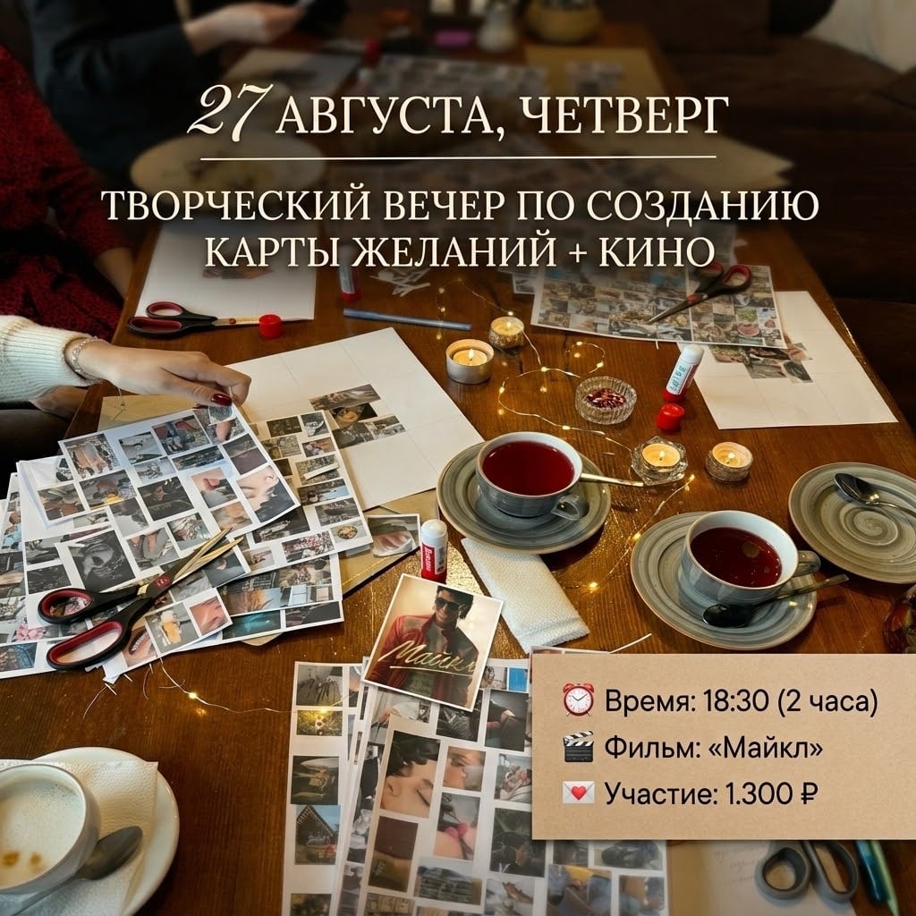 Творческий киновечер: Создаем карту желаний под фильм «Майкл»