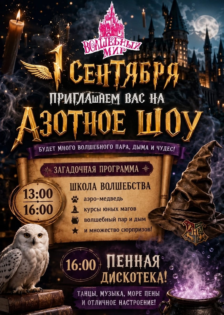 1 СЕНТЯБРЯ В «ВОЛШЕБНОМ МИРЕ» — АЗОТНОЕ ШОУ!
