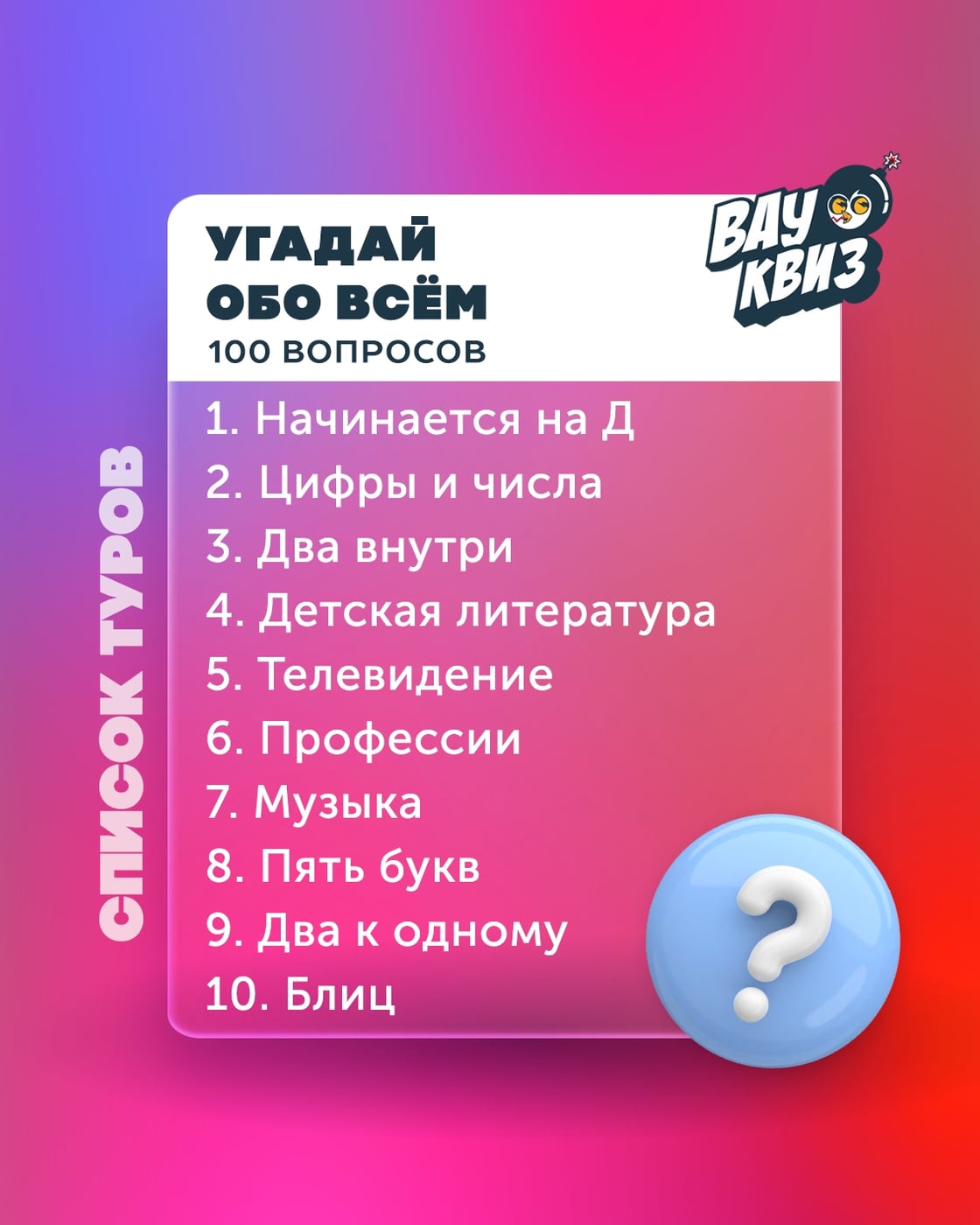 22 сентября (ВТ) 19:00 - Обо всём