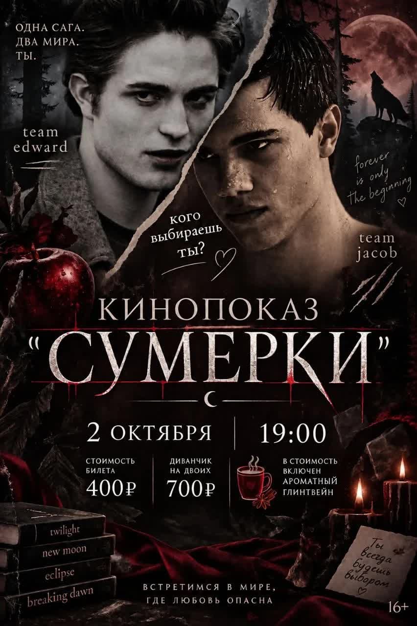 «Сумерки» также покажут в Мануфактуре (ул. Победы, 83Б)