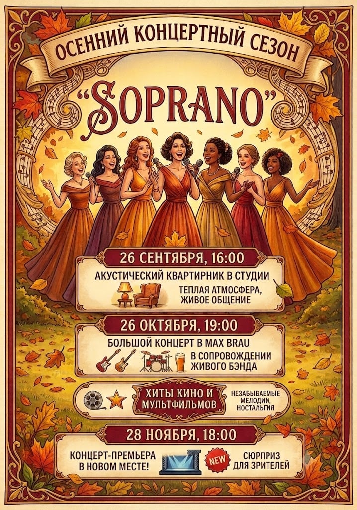 ОСЕННИЙ КОНЦЕРТНЫЙ СЕЗОН «СОПРАНО»