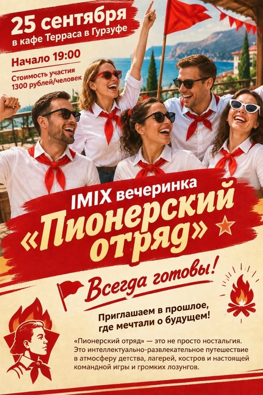 Открываем регистрацию на квиз-вечеринку «ПИОНЕРСКИЙ ОТРЯД»