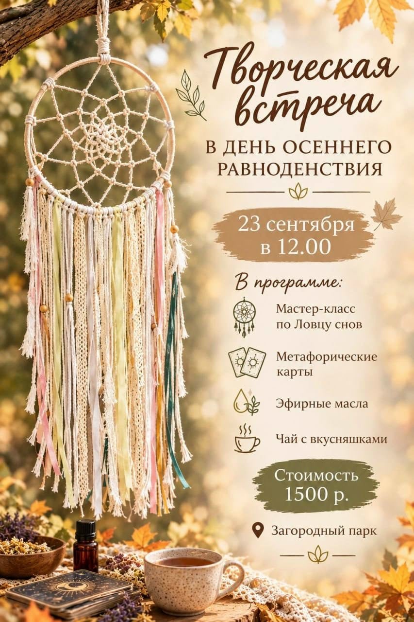 Мастер-класс «Ловец снов» в день осеннего равноденствия!