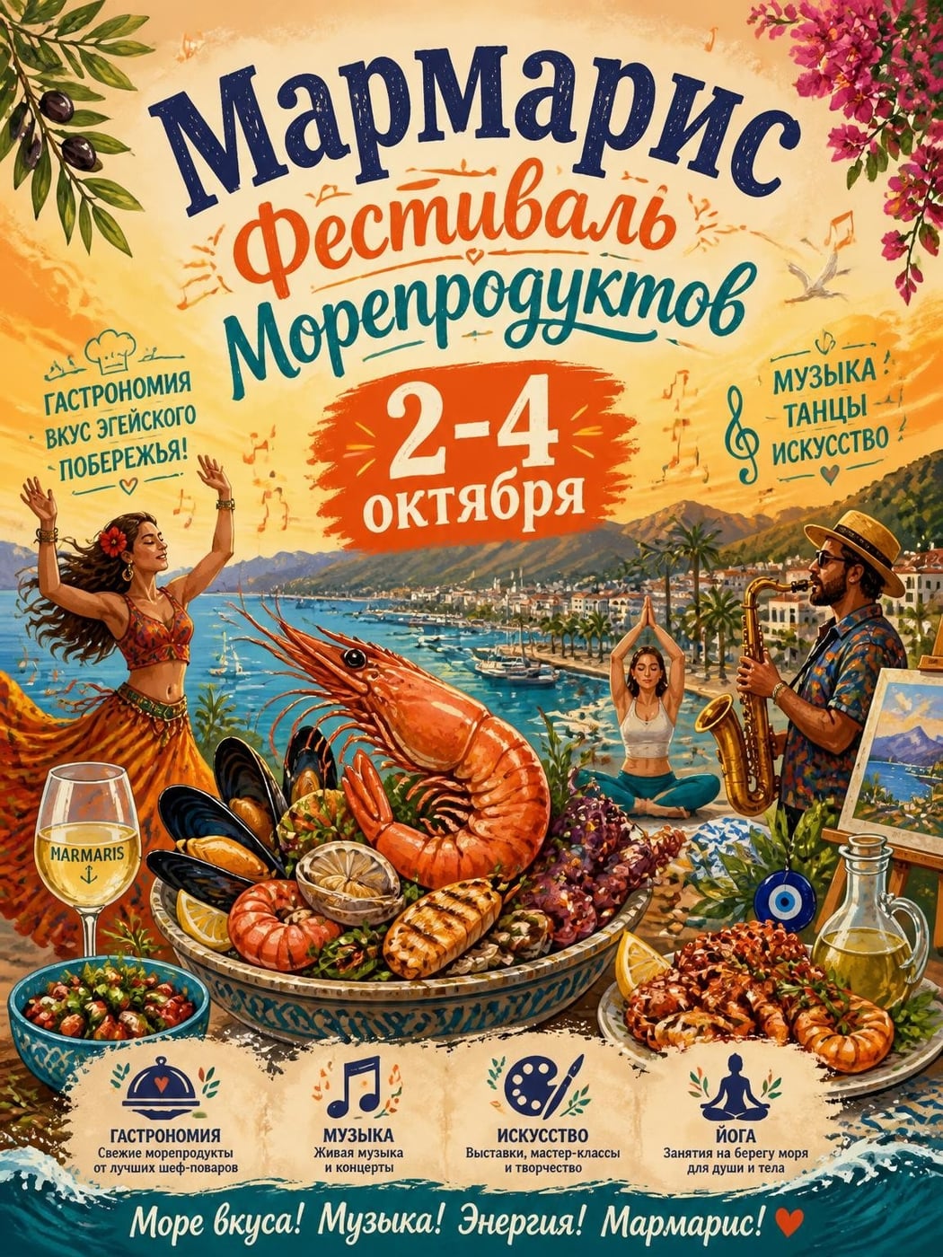 С 2 по 4 октября в Селимие состоится фестиваль морепродуктов Мармариса