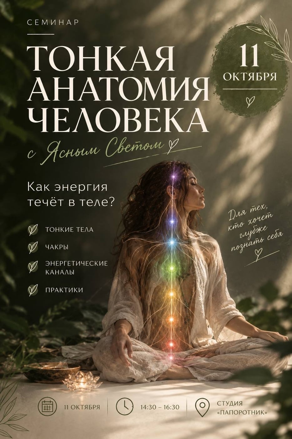 «ТОНКАЯ АНАТОМИЯ ЧЕЛОВЕКА» семинар с Ясным Светом