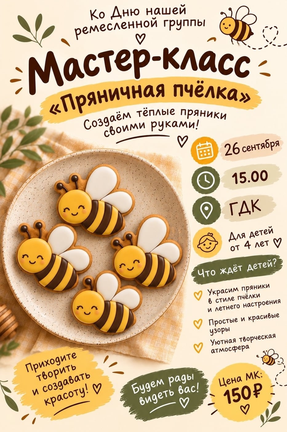 МАСТЕР-КЛАСС «ПРЯНИЧНАЯ ПЧЁЛКА»