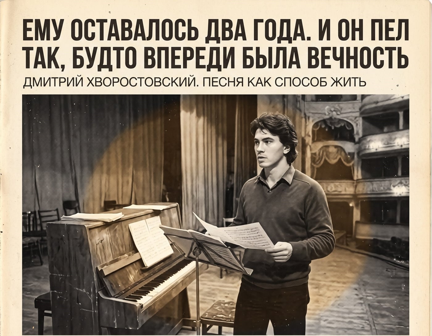 Ему оставалось два года. И он пел так, будто впереди была вечность