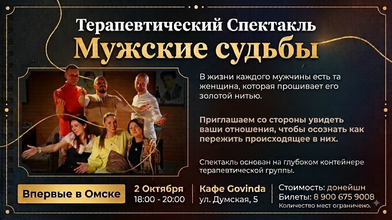 Терапевтический Спектакль "Мужские судьбы"