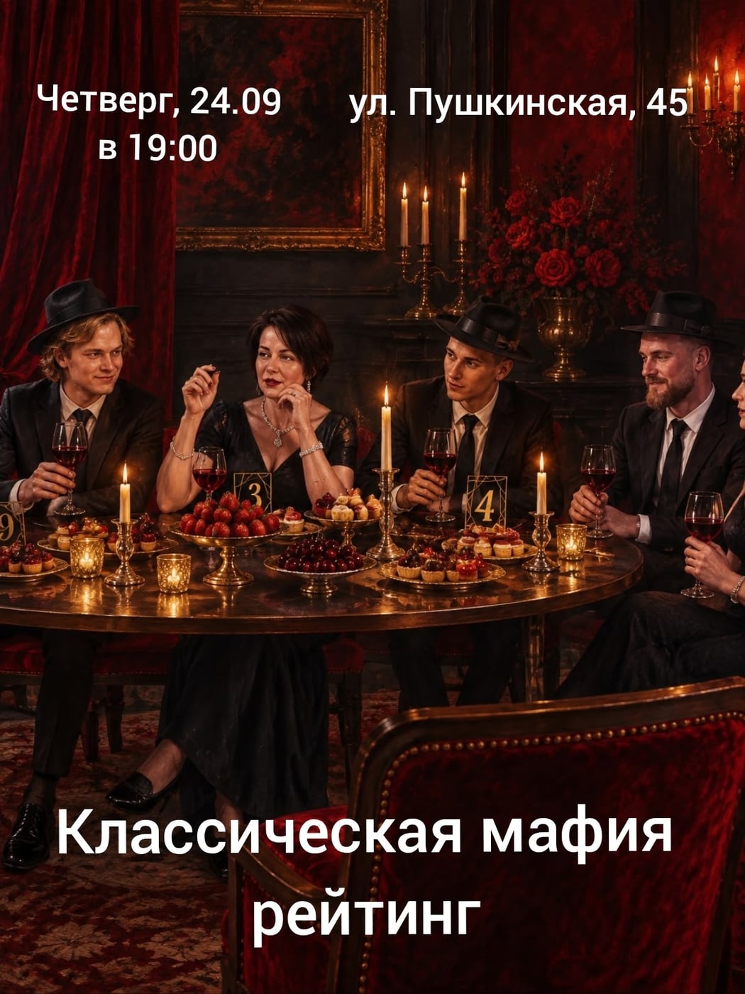 Четверг, 24.09 в 19:00 играем в классическую Мафию