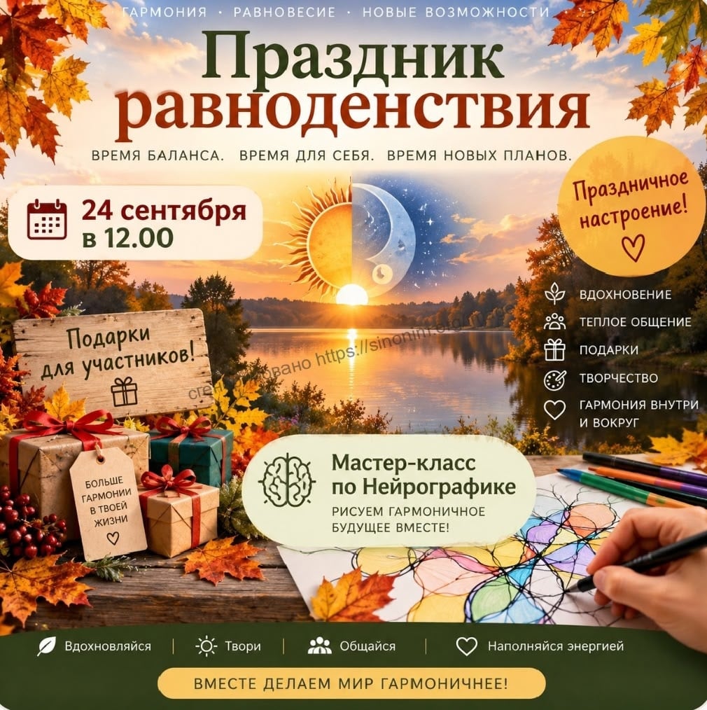 2026 году осеннее равноденствие отмечаем 24 сентября в 12.00