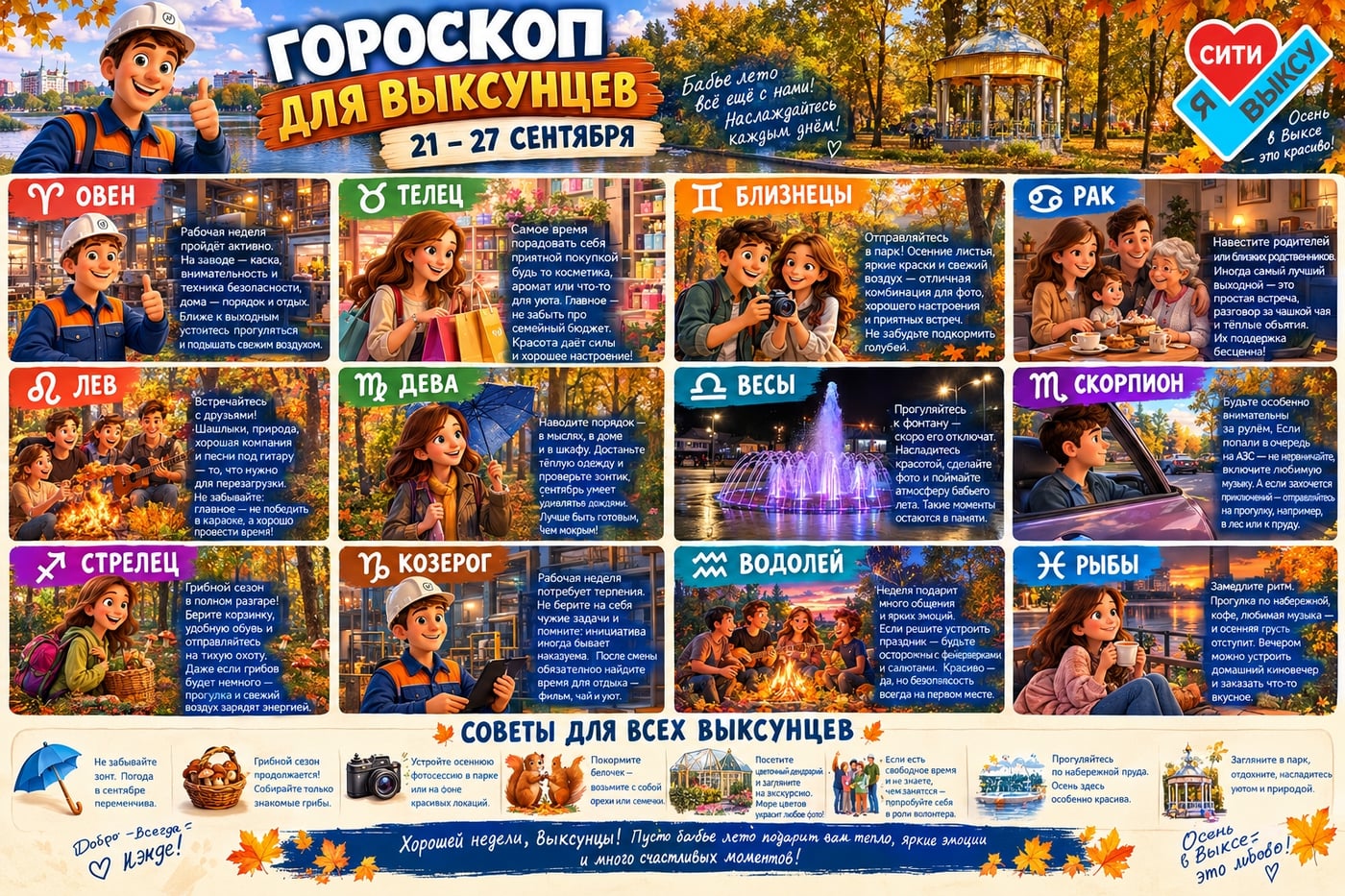 Гороскоп для выксунцев на неделю с 21 по 27 сентября