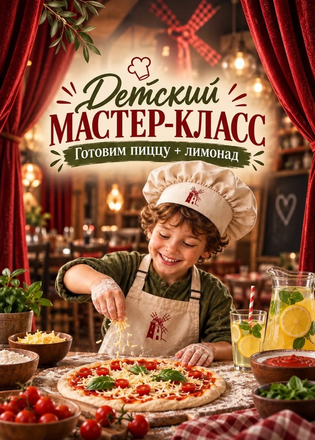 Кулинарный мастер-класс «Готовим пиццу+лимонад»